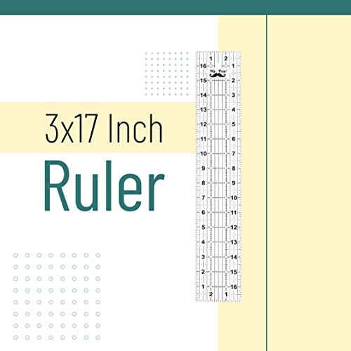Mr. Pen- Sewing Ruler, 3 X17 Inch, Acrylic Ruler, Quilting Ruler, Cutting Ruler, Acrylic Ruler For Cutting Fabric, Rulers For Quilting And Sewing, Non Slip Quilt Rulers, Sewing Supplies #TOP1