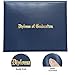 MyGradDay Imprinted Diploma Cover 8.5x11 Diploma Holder Graduation Certificate Cover Smooth Leather Letter Size Navy Blue