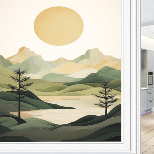 Película decorativa para ventana con paisaje rústico miniatura 3