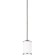 H HOMENHANCEMENTS 1-Light Modern Farmhouse Brushed Nickel Kitchen Pendant Lighting Over Island #16425