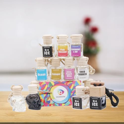 Image of Car Air Freshener Diffuser 2 Pack Hanging Air Freshener Diffuser - Pistachio & Salted Caramel Fragrance Oil Air D iffuser for Car, 45+ Days Long Lasting Fragrance