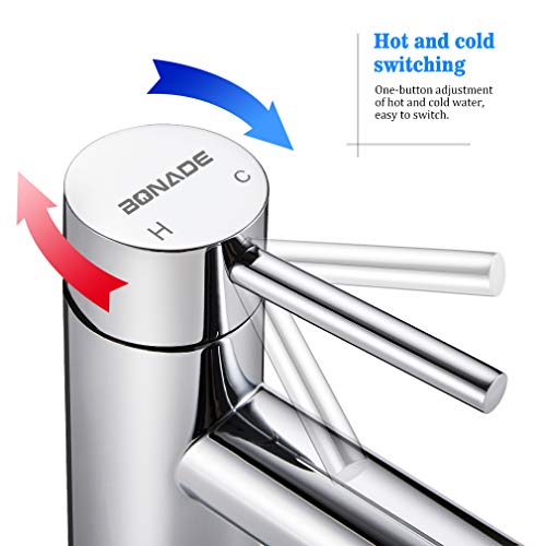 BONADE Bidetarmatur Badarmatur Einhebel-Bidetmischer mit drehbarem Auslauf Mischbatterie Einhand-Bidetbatterie Waschtischarmatur für Bidet Wandbidet Chrom - Image 6