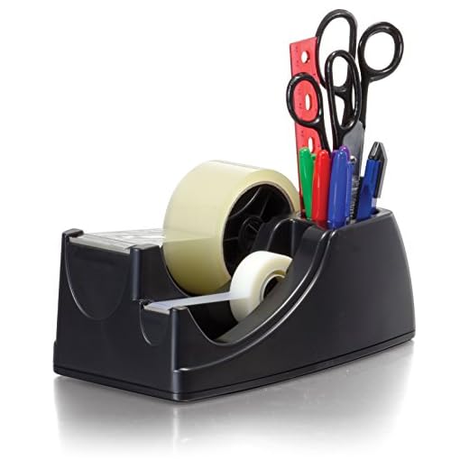 Officemate Heavy Duty Weighted 2-in-1 Tape Dispenser, Recycled,Black (96660)