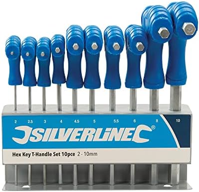 Silverline Hex Keys 10 Piece Set 2mm - 10mm T-Handle (323710)