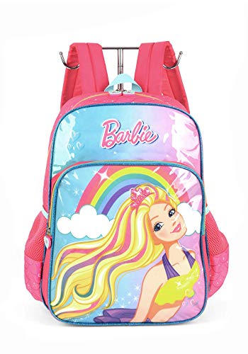 Mochila de Costas, Luxcel, Barbie, Grande, 3 Bolsos, Azul Turquesa