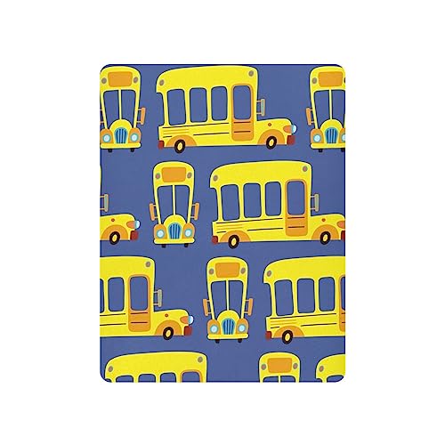 Image of Yellow School Bus Car Crib Sheets Soft Breathable Fitted Baby Playard Sheets Mattress Cover for Girl Boys, 39 inch x 27 inch x 5 inch