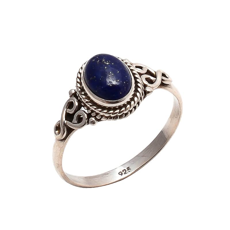 Lapis Lazuli Stone Ring 925 Sterling Silver Statement Ring For Women Handmade Rings Gemstone Christmas Promise Ring Size US 10 Gift For Her