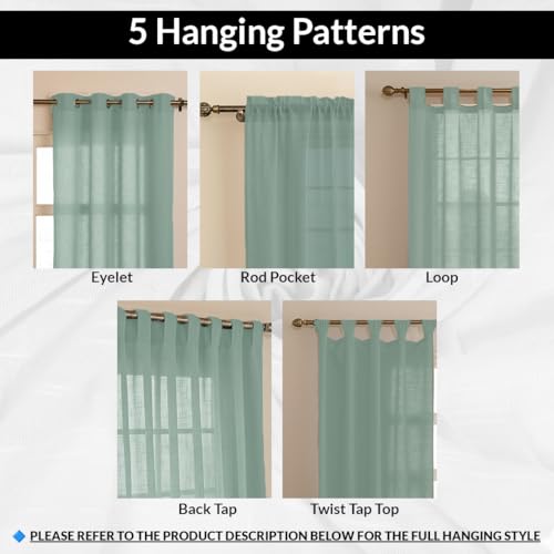 Image of HOMEMONDE Sheer Curtains for Living Room, Bed Room - Transparent Curtain Home Decor