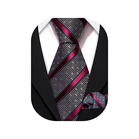 Barry.Wang Boys Tie Boys Silk Necktie Pocket square Set,Paisley Plaid For Prom Party Busines Ceremony Cover