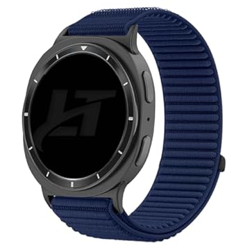 Pulseira Nylon Loop LTimports compativel com Galaxy Watch8 Classic 46mm, Galaxy Watch 8 44mm e Galaxy Watch 8 40mm (LT-Azure, Conector Preto)
