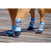 Bark Brite Lightweight Neoprene Paw Protector Dog Boots Designed for Comfort and Breathability in 5 Sizes (Blue Md)