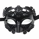 YUYWWAN Venezianische Maske Herren, Masquerade Mask Erwachsene, Vintage Maskenball Maske Herren Venezianische Masken für Halloween Karneval Maskerade Rollenspiel Partykostüm Zubehör (Schwarz)