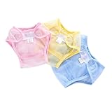 LIFKOME 3 piezas Pañales de Malla Lavables para Pantalones de Entrenamiento Transpirables y Duraderos Talla Meses Colores Rosa Amarillo y Azul