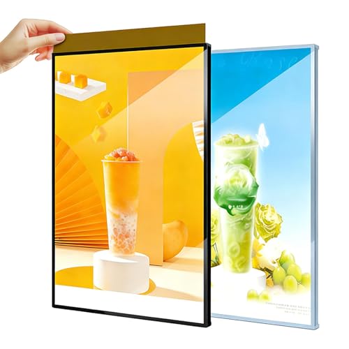 Boîte lumineuse LED 50x70cm avec cadre ultra fin en verre trempé pour l'affichage de menu de café