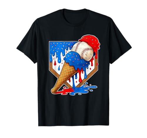 Distressed Baseball Boys Ice Cream Drip Baseball Boys Youth T-Shirt