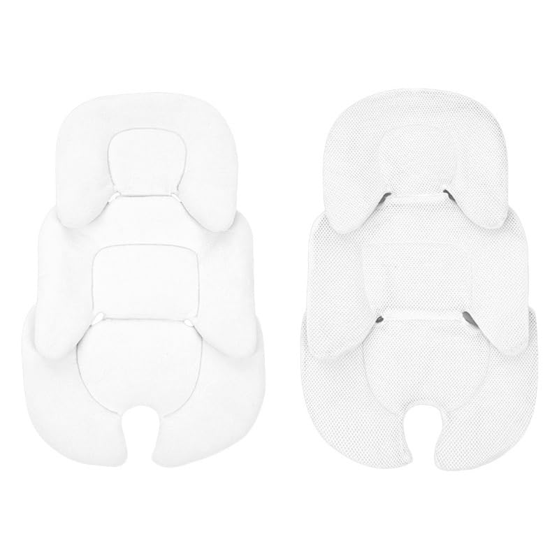 Baby Stroller Cushion Car Insert Baby Neck Support Pillow Mattress Breathable Mesh Liner Mat Pram Thermal Mattress(White)