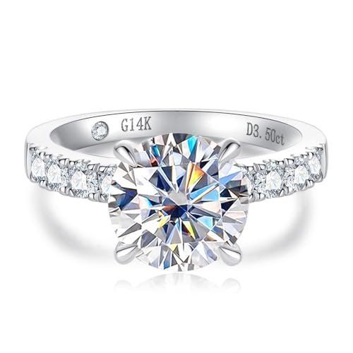 CADYNO 14K Solid Gold Moissanite Ring