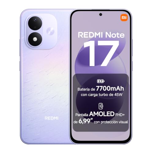 REDMI Note 17, Smartphone 6+256GB, Morado Celestial, baterĂa de 7700mAh
