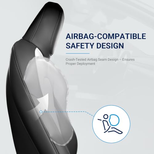 Image of Custom for Tesla Model Y Seat Covers 2020-2024 Black White
