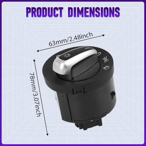 Interruptor de control de faros perilla antiniebla para Golf Jetta MK5 MK6 7