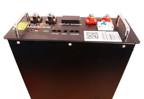 Image of MuscleGrid 120AH 24V Lithium Battery, Heavy Duty, LCD Display, 50 Years Life, Mobile app Monitoring, Black (25.6V Fully Smart)