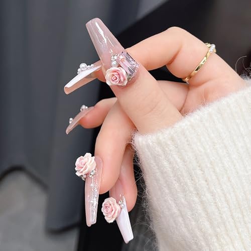 4pcs Silikonform Blumen Nail Charms Silikonformen Gießformen Blume Nagel Schablone 3D Gel Nail Art Silikon Formen Plumeria Kirschblüte Rose Petunie Nagelschablonen Nagelform Fower Silicone Nail Mold