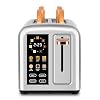 SEEDEEM Toaster 2 Slice with Touch Screen Faster Heating Speed 7 Shade Setting 6 Bread Type 15Wide Slots Toaster Removable Crumb Tray 1350W Silver Metallic