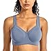 Produktbild SYROKAN Damen Starker Halt Sport BH - Mesh mit Bügel Ringerrücken Ohne Einlagen Fitness Lauf Joggen BH Grau 85B