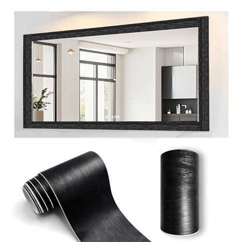 32.8Ft Black Border Tape Peel And Stick Wood Trim For Bathroom Mirror Frame