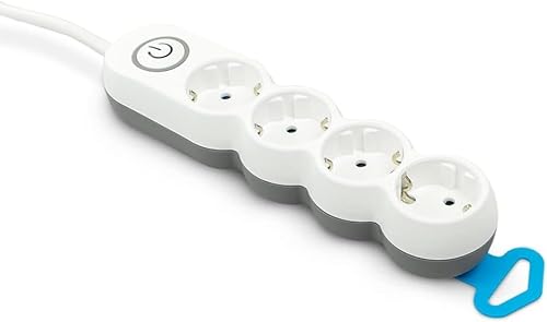 Garza Power Regleta de 4 enchufes con Interruptor Plano Ladrón múltiple 1.4 Metros Protección