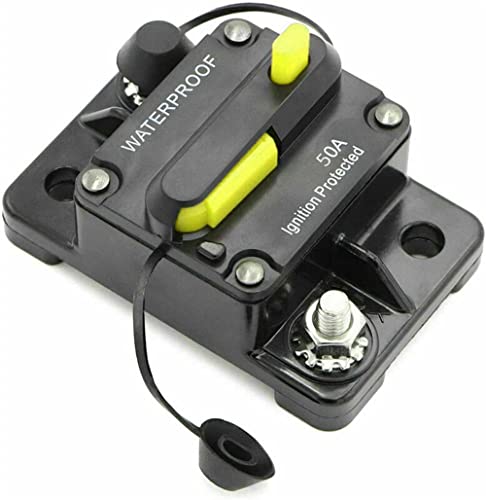 Breaker With Manual Reset, Dc Breaker 12V - 48V Circuit Protector For Marine Trolling Motor Car Surface-Mount Inline Fuse Holder Accessories(50A) #TOP30