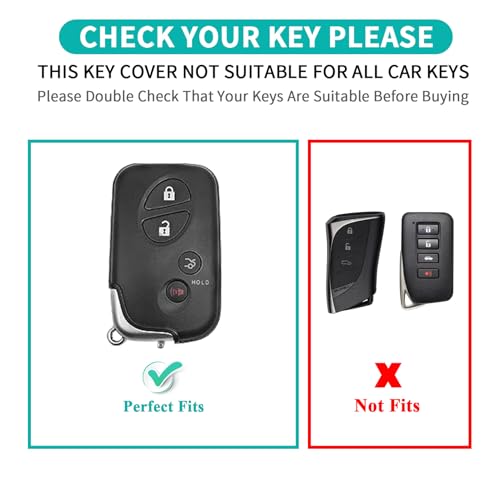 Image of Key Fob Cover for Lexus with Keychain, TPU Key Case Protection Compatible with 2009-2015 Lexus RX350 RX450 GX460 LX570 CT200h ES350 GS300 GS430 GS450h GS460 IS250 IS350 LS460, 4 Button (Silver /Pink)