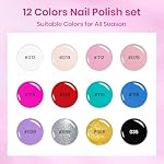 SUPWEE Quick Dry Nail Polish Set 12 Colors Regular Nail Polish | Air Fast Dry High Glossy Effect Smooth Application Nails Easily DIY Manicure Salon Home DIY Gifts for Women