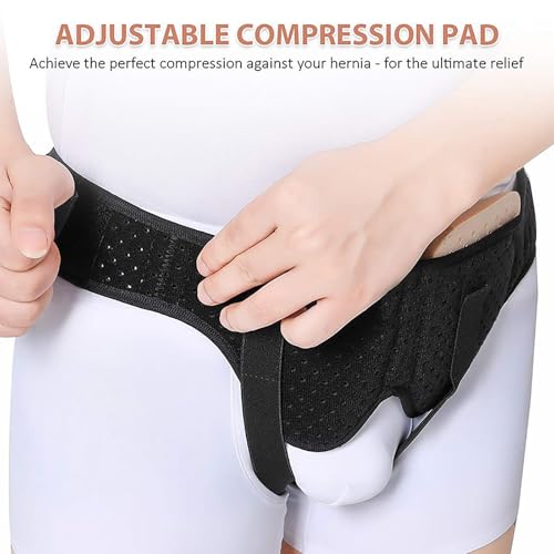 Faja de soporte para hernia inguinal con 2 almohadillas compresivas tamaño M miniatura 4