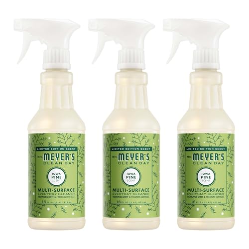 MRS. MEYER'S CLEAN DAY Multi-Surface Cleaner Spray, Cruelty Free Formula, Iowa Pine, 16 fl. Oz (Pack of 3)