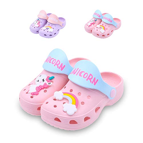 Kids Unicorn Clogs Boys Girls Slippers Summer Kids Lightweight Sandals Shockproof Non-Slip Garden Shoes Slip on Beach Slipper