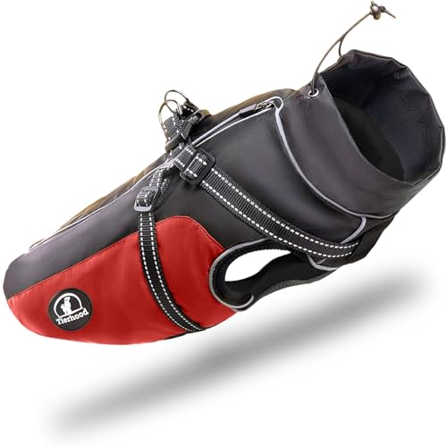 Tierhood Regenmantel Hund - Hunderegenmantel wasserdicht- Reflektierende Regenjacke Hund -...