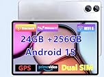 TANYIMING Android Tablet 10.1" inch, 4G LTE Dual SIM, 24GB RAM 256GB Storage,Supports extend 1TB, IPS Touchscreen,Dual Camera, WiFi/WLAN/Bluetooth/GPS,TYD-109pro Silver