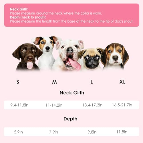 Image of SAWMONG Soft Cone for Dogs - Medium Dog Recovery Collar, Adjustable E-Collar to Stop Licking After Surgery (M, Pink)