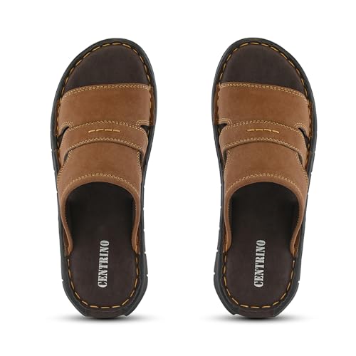 Image of Centrino Men's Slide Sandals | Multi-Strap Design with Cushioned Insole | Lightweight Comfortable Casual Footwear for Summer & Office Travel (9581)