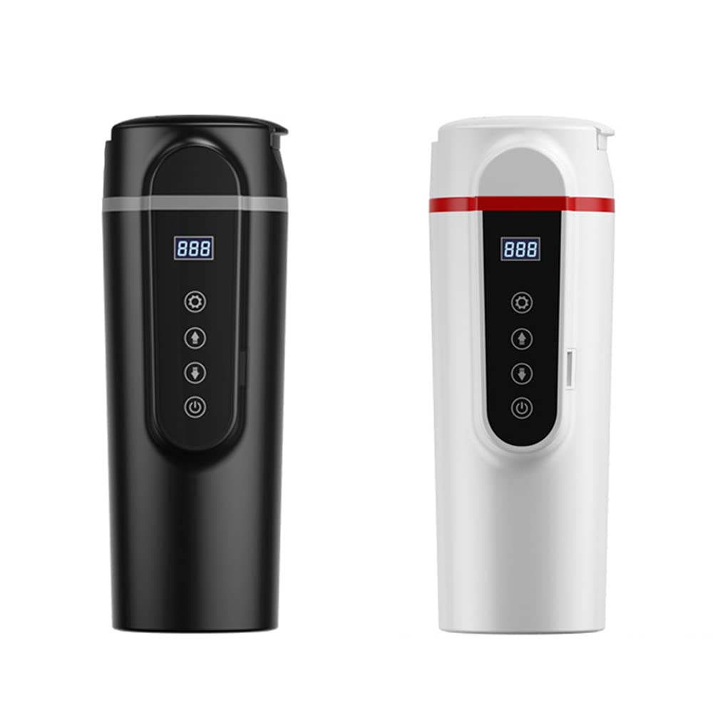 12/24V 420ml Acier Inoxydable Voiture Électrique Chauffé Voyage Tasse Eau Chaude Café Thé Thermique Tasse Tactile Température Réglage Contrôle Eau Tasse, Noir