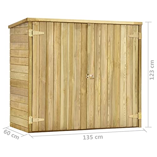 Cigopx Garten-Geräteschuppen 135x60x123 cm Kiefernholz Imprägniert – Bild 3
