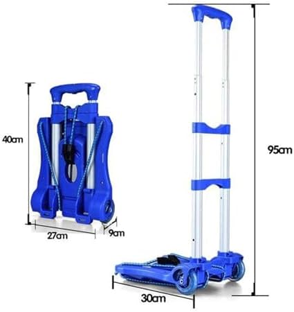 Portable Folding Hand Truck - Lightweight Telescopic Trolley Cart for Travel, Shopping, Moving & Luggage Transport - Compact Backpack & Grocery Carrier (Purple)