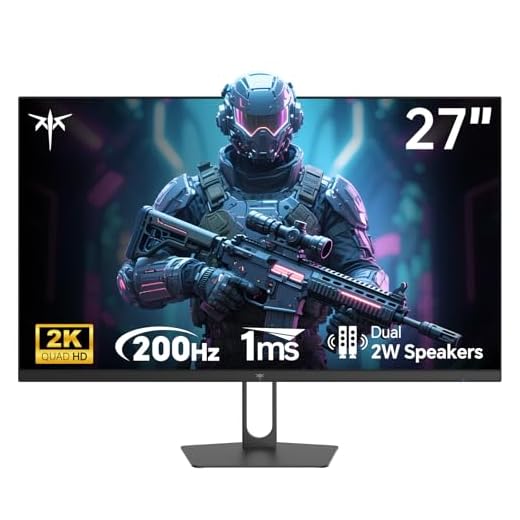 KTC 27 Inch Gaming Monitor - 2K QHD 2560 x 1440 Monitor, Up to 210Hz & 1ms, Bulit-in Speakers, Adaptive Sync, HDR400, 131% sRGB, IPS Monitors Gamer with HDMI 2.0 x 2 & DP1.4 x 2, H27T22C-3
