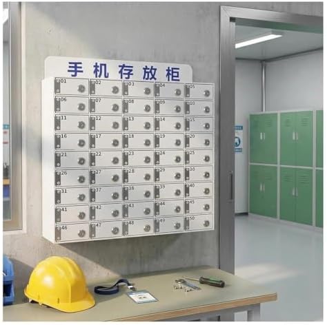 Wall Mounted Cell Phone Locker Cabinet for Office & Classroom, 60 Slots Storage Box with Lock & Keys, Secure Privacy Solution for Multiple Users