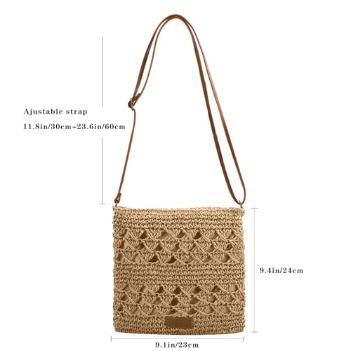 Straw Crossbody Bags for Women Small Summer Beach Bag Boho Handmade Weave Shoulder Handbag Purse for Vacation Travel3