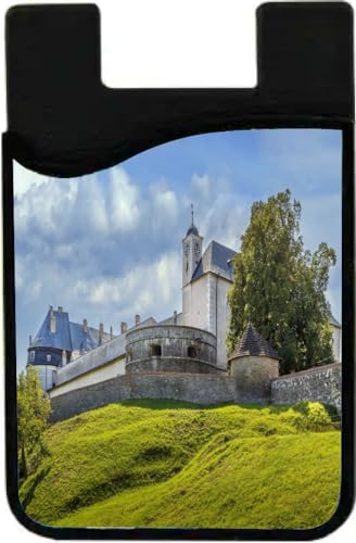 Island Gifting Neoprene Stick-on ID Card Holder for iPhone/Galaxy/Google Android Cases Featuring Image of Cervey Kamen Castle in Slovakia