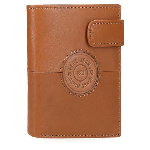 Portefeuille vertical Pepe Jeans beige idéal pour voyager léger en ville