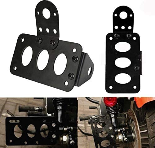 Yctze Motorcycle Side Mounting Bracket, Metal Bracket Side Mount Plate Brake Light Brake Light Aluminum Alloy Black - Image 4