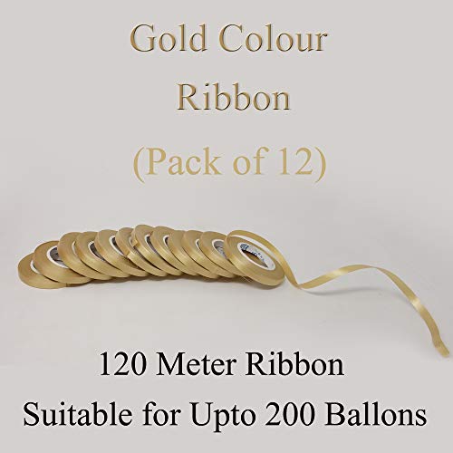 Image of AMFIN Curling Ribbons for Balloons,Multicolor Ribbons for Decoration - Multi (Pack 12) & AMFIN Curling Ribbons for Balloons - Golden (Pack 12)